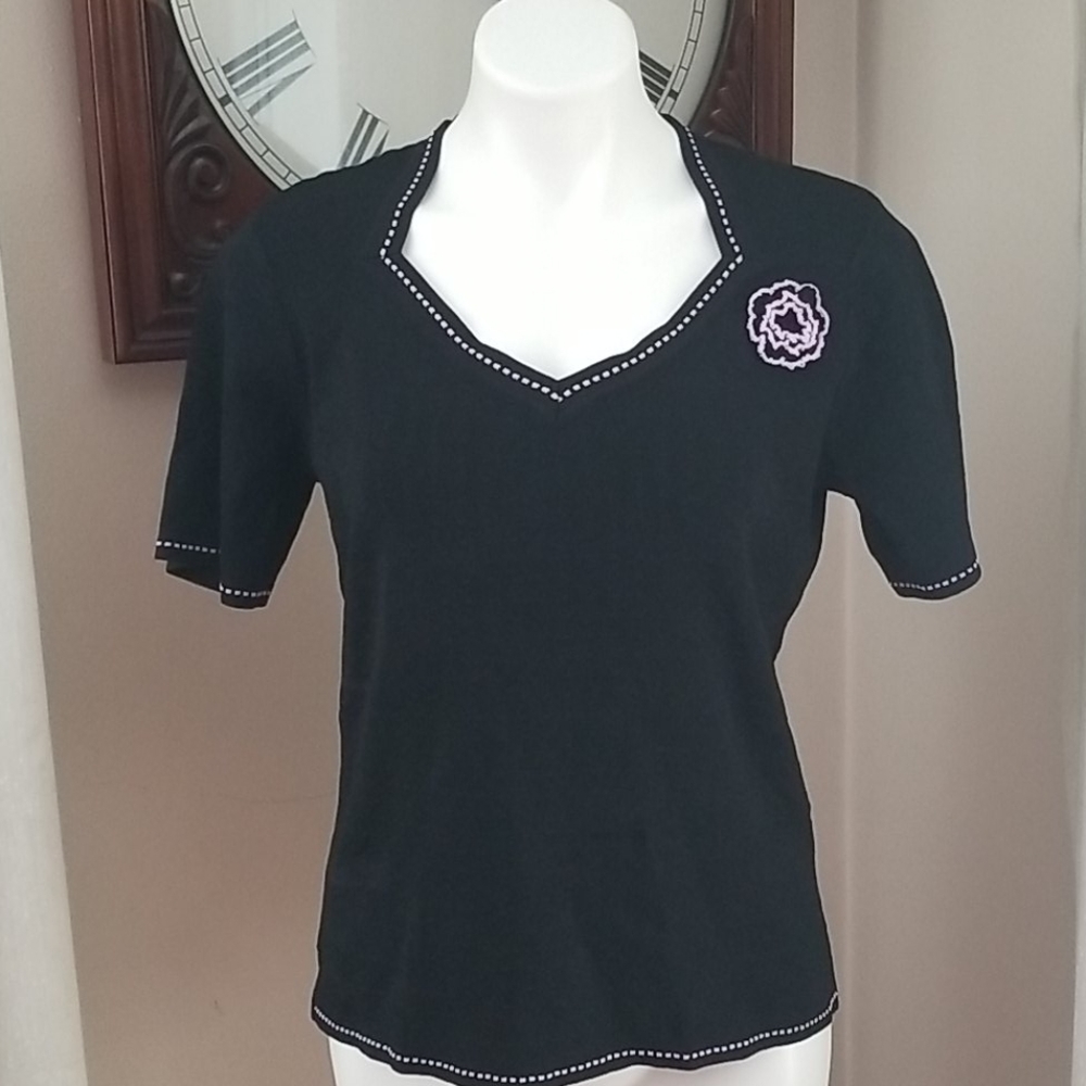 Grace Dane Lewis Embroidered Stitch Top